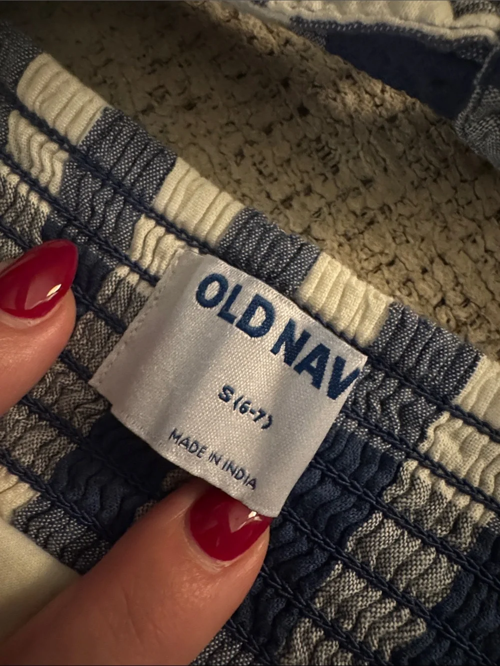 Old Navy Blue and White Gingham Tiered Sundress